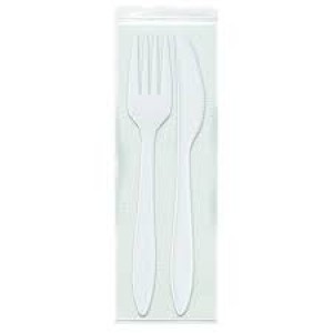 Kits couverts blancs réutilisables 3 en 1 x250